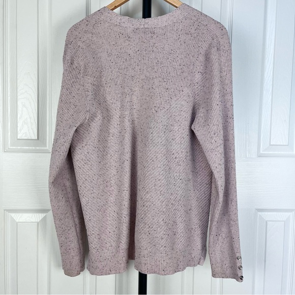 3/$30 Verve Ami Pink Marled Relaxed Fit Open Cardigan - Picture 6 of 6